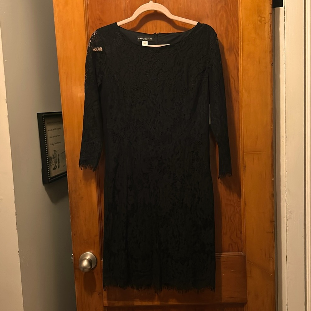 Lace Black Dress 3/4 sleeve